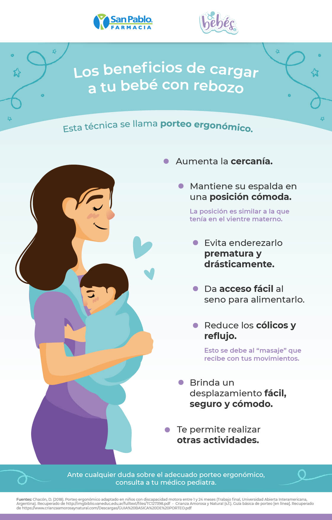Descubre los beneficios médicos del porteo de bebés