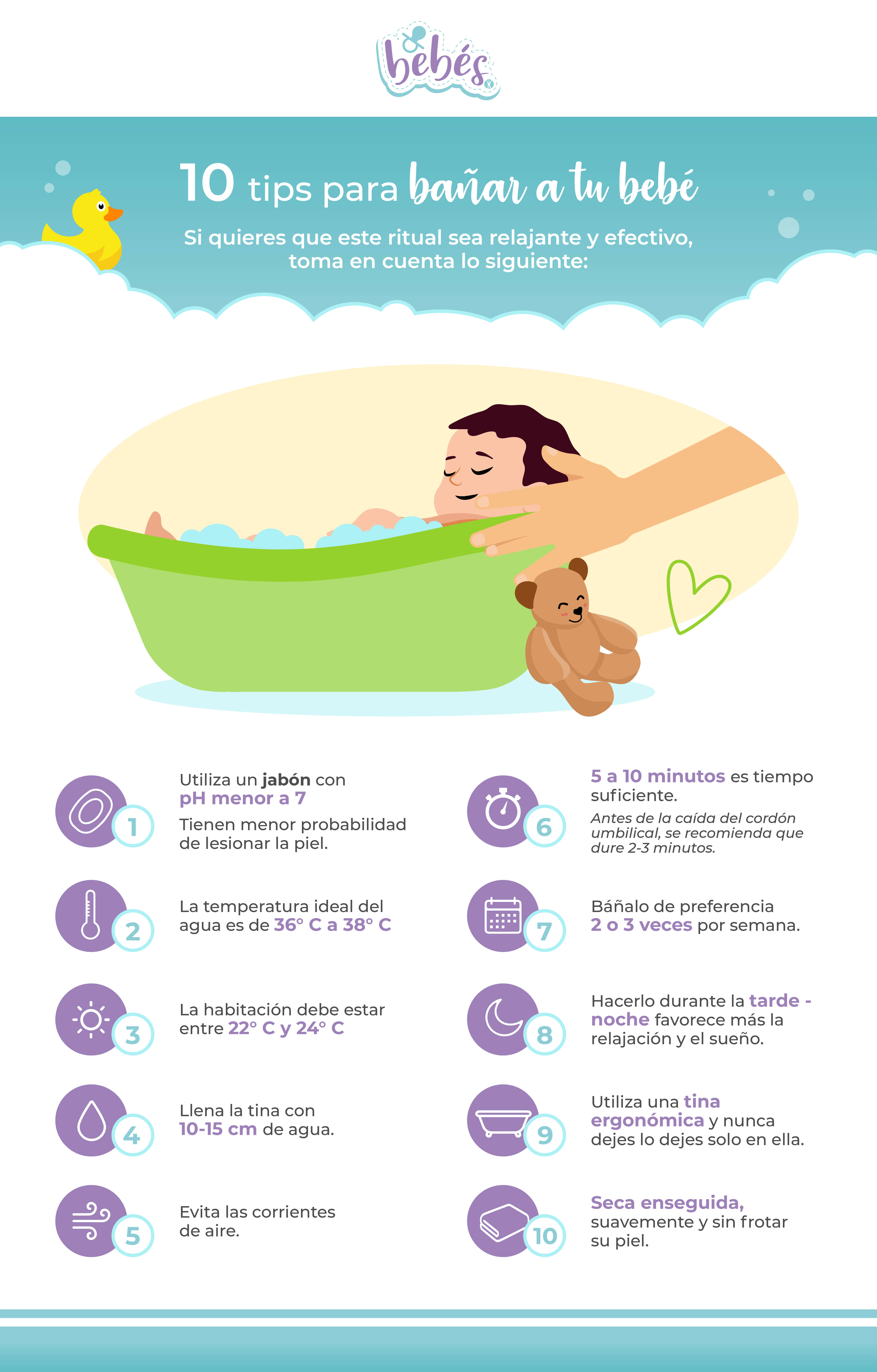 Todos los beneficios que no conocías de bañar a tu bebé a diario